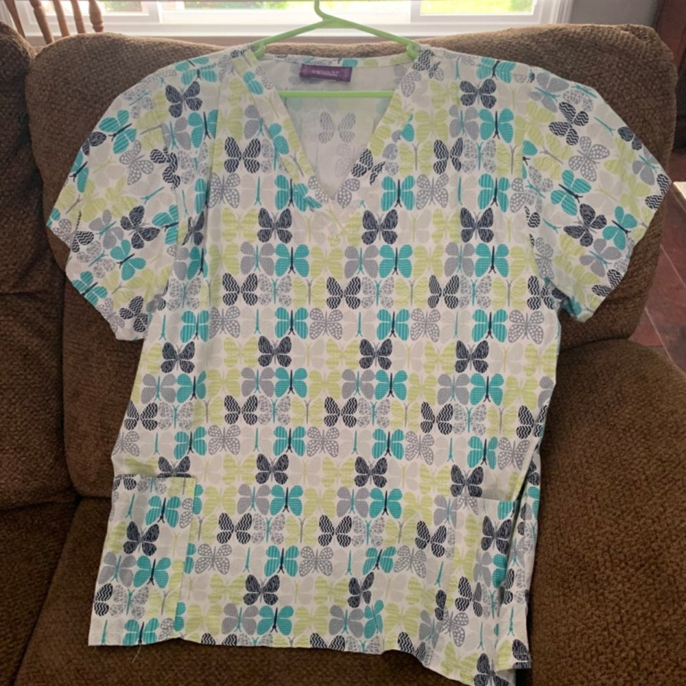 Butterfly Scrub Top